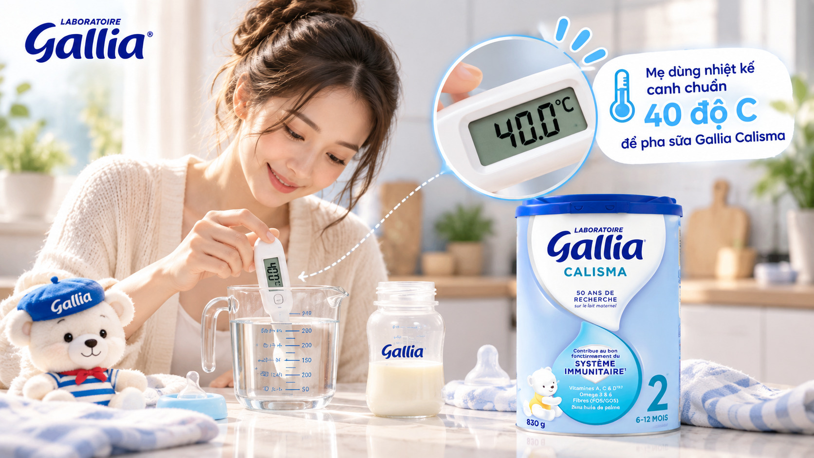 Giải đáp vì sao pha Sữa Gallia Phải Chuẩn 40 Độ C
