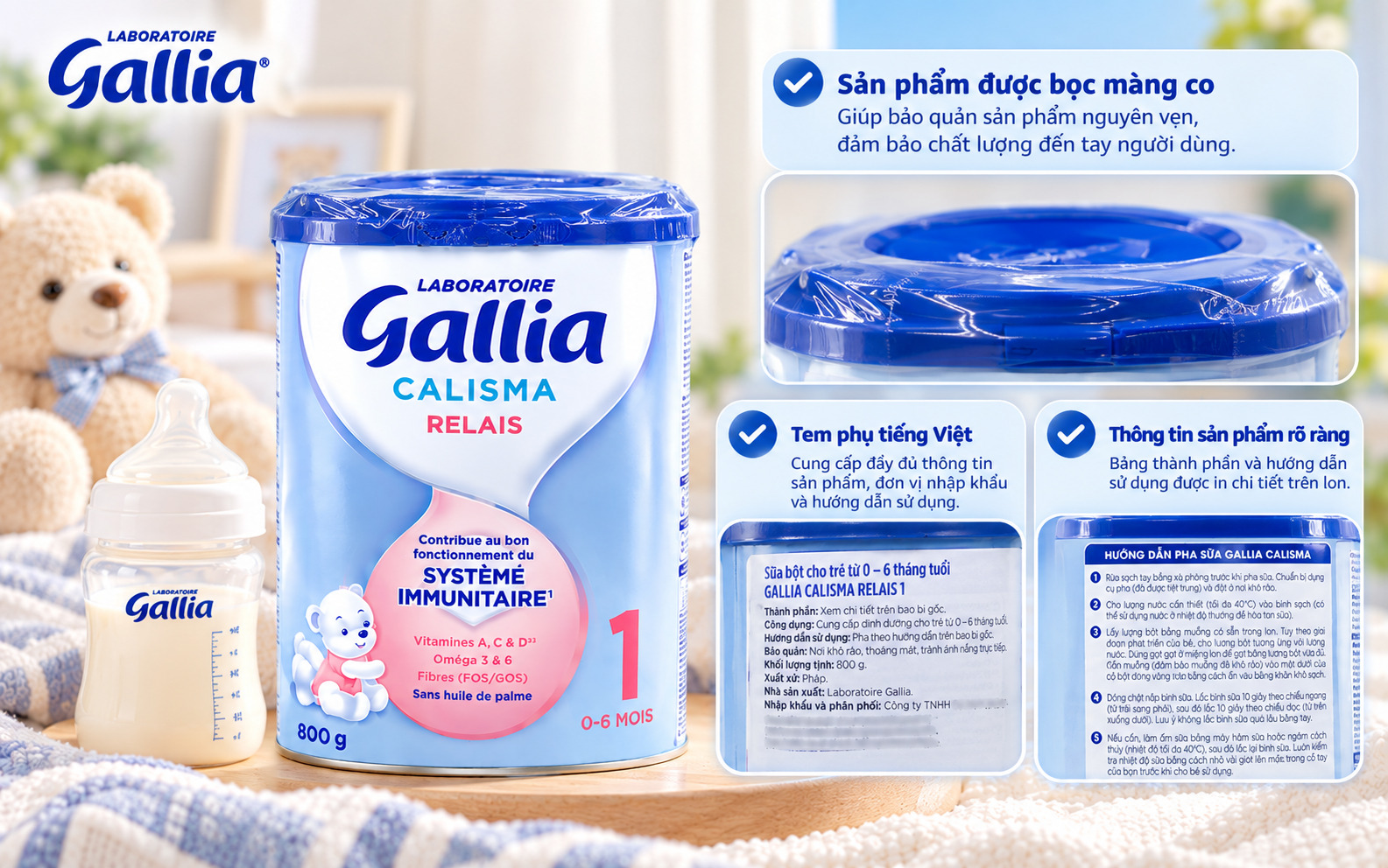 Sữa Gallia chính hãng nhập khẩu nguyên lon từ Pháp